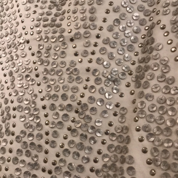 White House Black Market sequin and stud Mini ivory white 14 - Picture 2 of 5